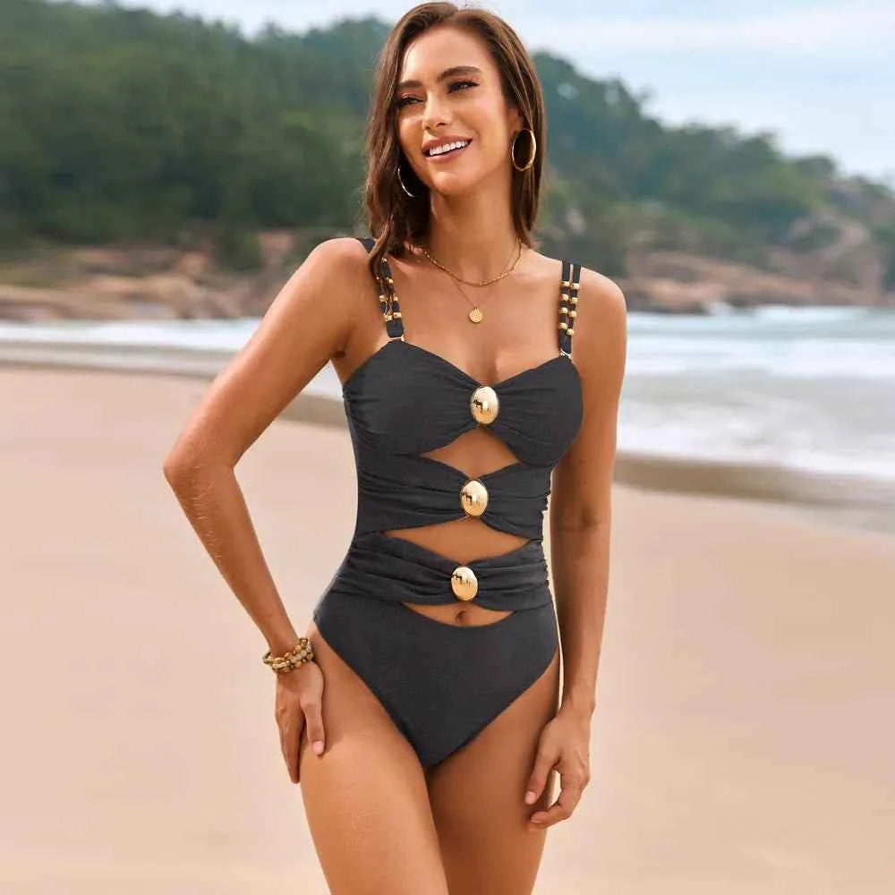 Stylish Cutout Ruched Swimwear: Effortless Elegance for Your Beach Getaway