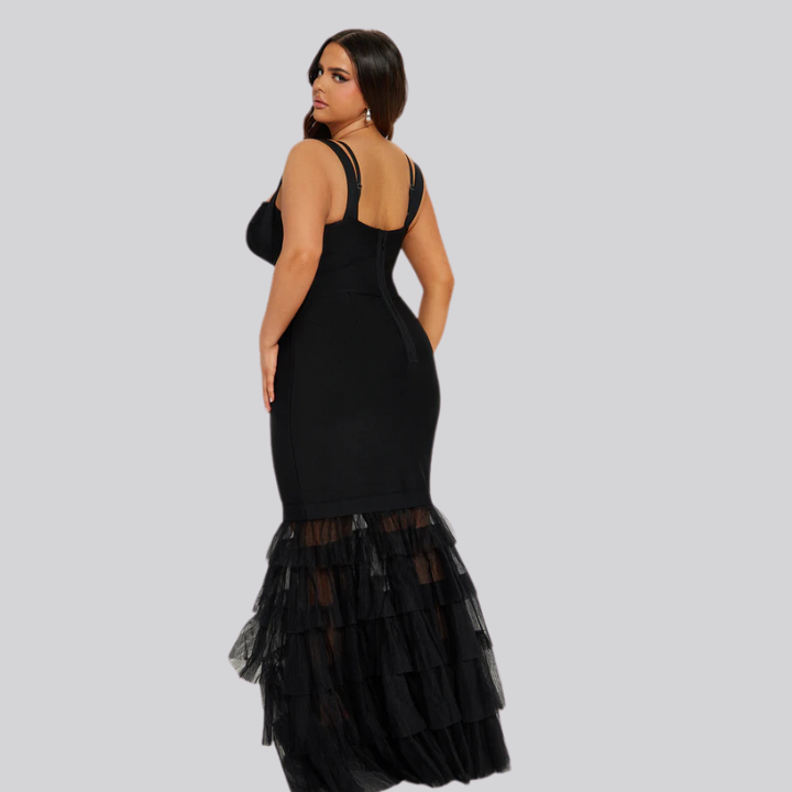 Back view of Selena Noir luxury event dress