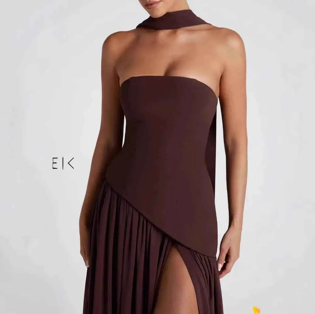 Strapless Black and White Party Dress – Elevate Your Elegance