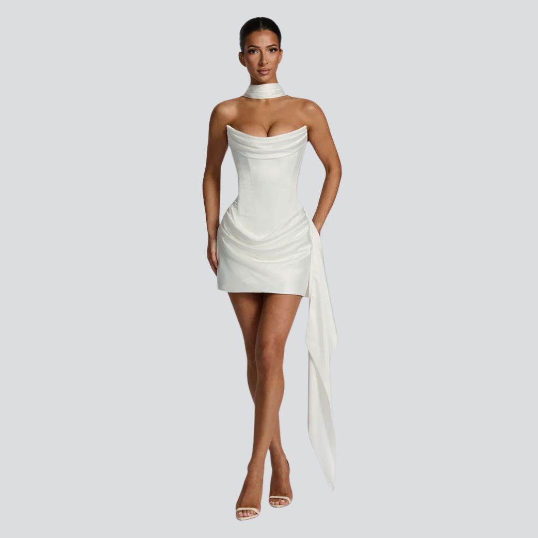 ivory elegant mini dress