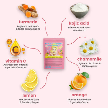 "O Natural Beauty Brightening Turmeric & Kojic Acid Cleansing Pads"