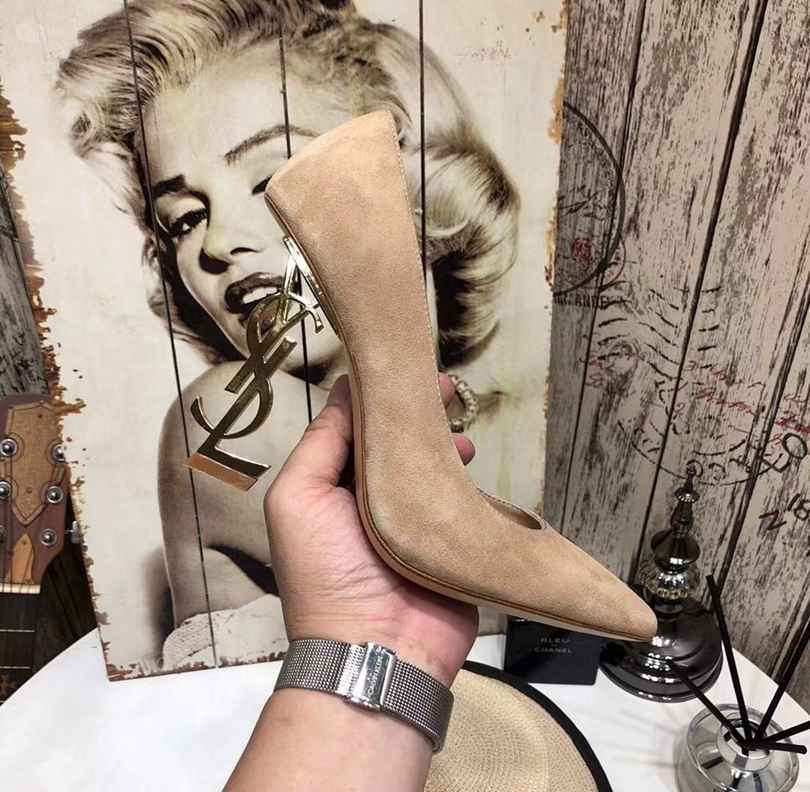 Back view showcasing YSL logo on heel