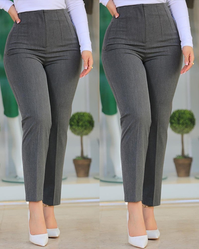 "Trendy Women's Slim-Fit Cropped Pants – Chic & Comfy Korean Casual Style!"