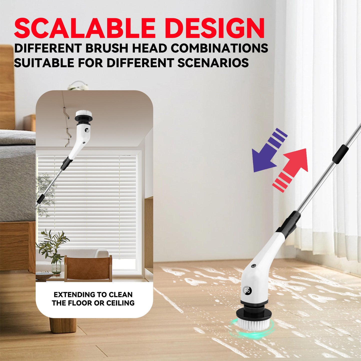 "SparkleScrub 7-in-1 Electric Cleaning Brush – Powerful Multi-Functional Spin Scrubber for Toilet, Bathroom & Home!"