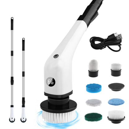 "SparkleScrub 7-in-1 Electric Cleaning Brush – Powerful Multi-Functional Spin Scrubber for Toilet, Bathroom & Home!"