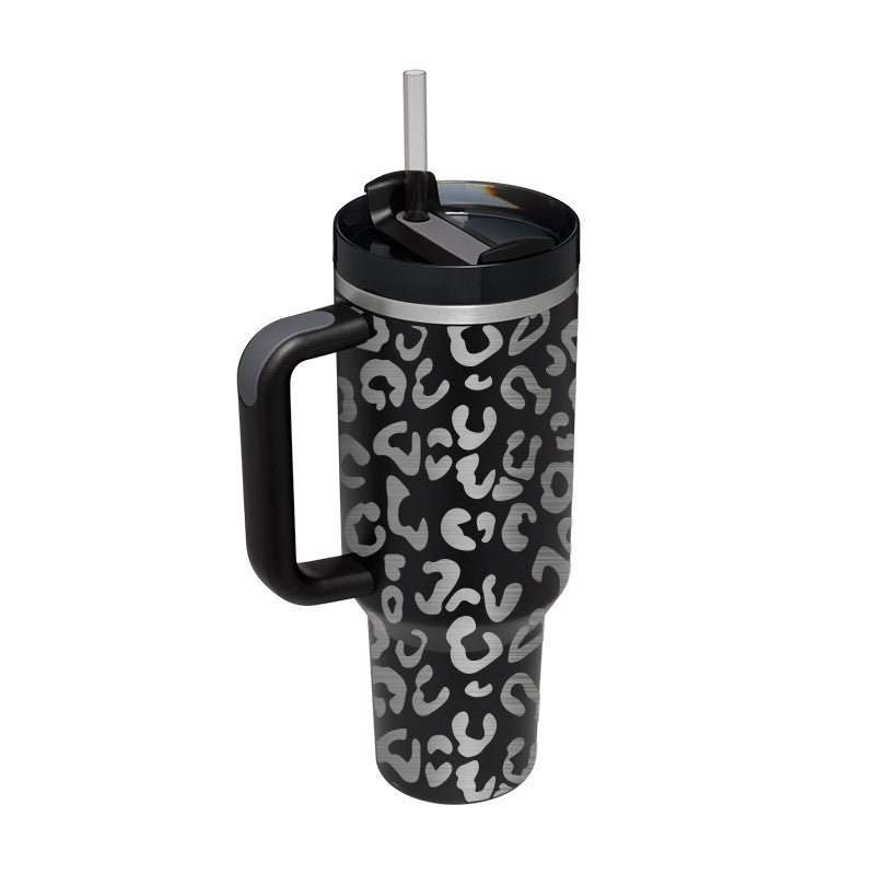 Valentine's Special: 40oz Insulated Stainless Steel Tumbler – Spill-Proof Travel Mug with Handle & Straw