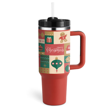 Valentine's Special: 40oz Insulated Stainless Steel Tumbler – Spill-Proof Travel Mug with Handle & Straw