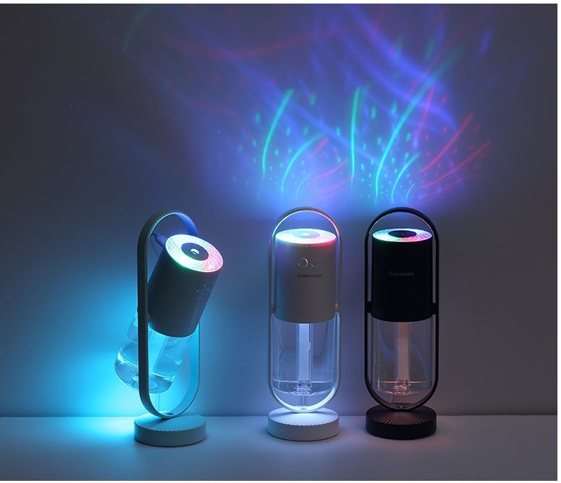 "Magic Shadow USB Humidifier & Air Purifier with Night Light Projection - Ultrasonic Mist Maker for Home, Office, Car"