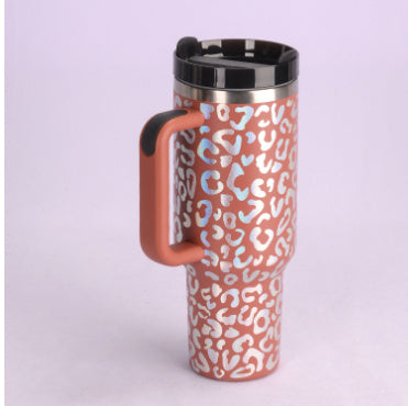 Valentine's Special: 40oz Insulated Stainless Steel Tumbler – Spill-Proof Travel Mug with Handle & Straw