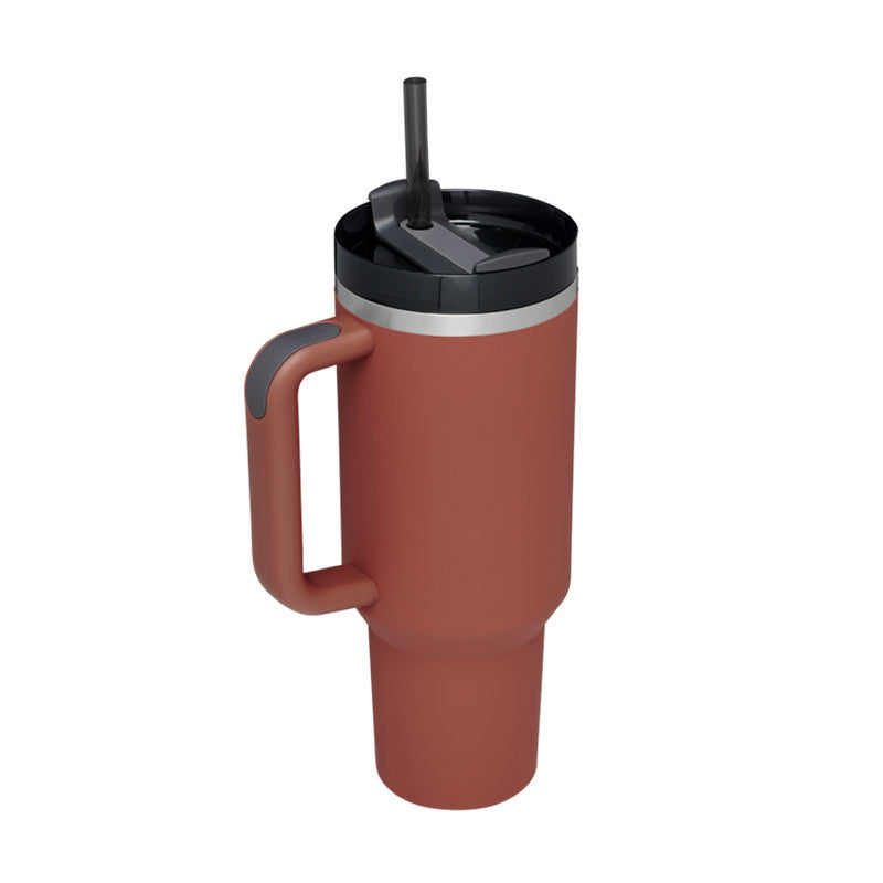 Valentine's Special: 40oz Insulated Stainless Steel Tumbler – Spill-Proof Travel Mug with Handle & Straw