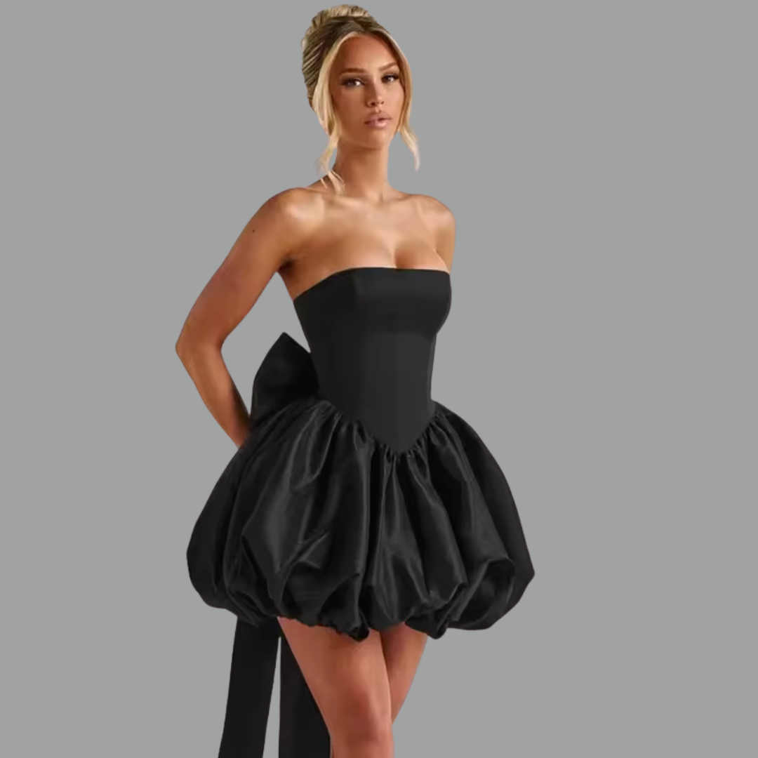 Stella Mini Dress – Sexy Sleeveless Lace-Up Puffed Mini Dress for Women
