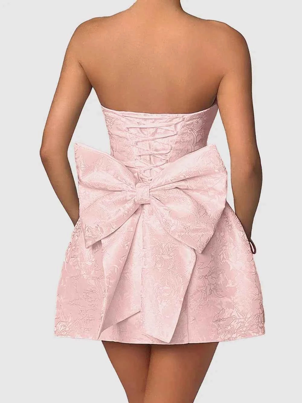 Chic Bow Mini Satin Dress – Elevate Your Elegance with Effortless Charm