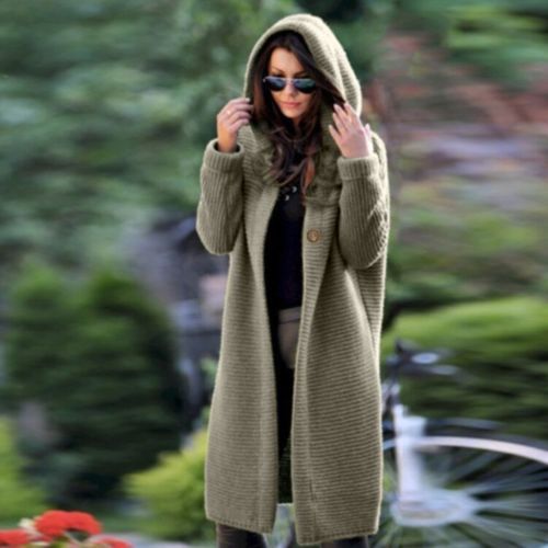 "Cozy Chunky Knit Hooded Cardigan – Oversized Sweater Jacket for Women"