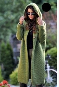 "Cozy Chunky Knit Hooded Cardigan – Oversized Sweater Jacket for Women"