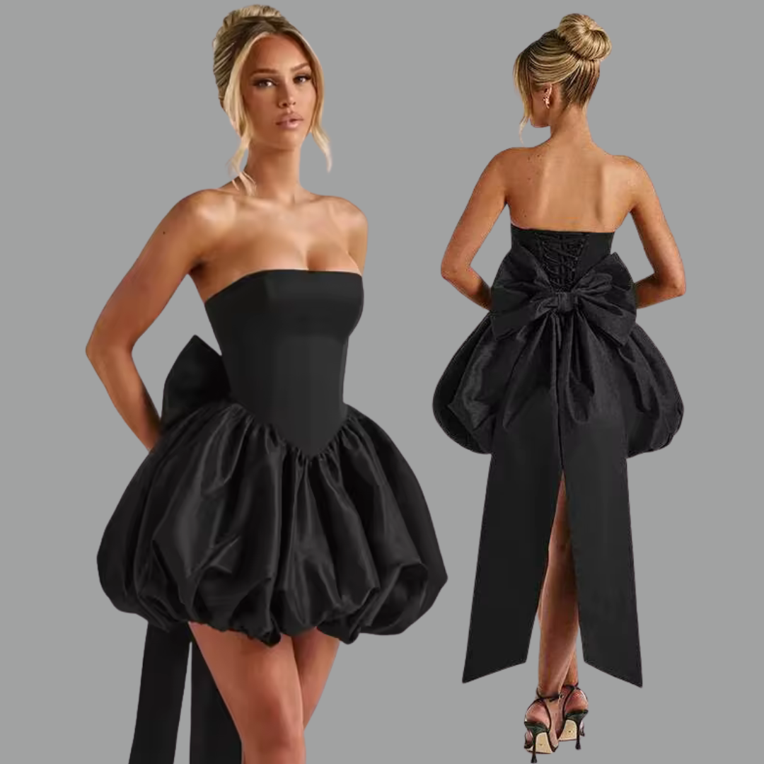 Stella Mini Dress – Sexy Sleeveless Lace-Up Puffed Mini Dress for Women
