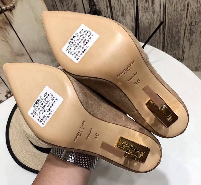 Back view showcasing YSL logo on heel