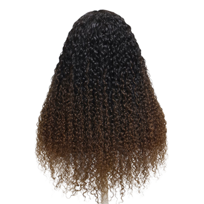 Bella Ombre Jerry Curly V Part Wig – Chestnut Brown Glueless Human Hair | ODI-ONE FASHION
