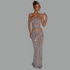 Aurelia Silver Two-Piece Set – Chic Crop Top & Bodycon Skirt Party Outfit
