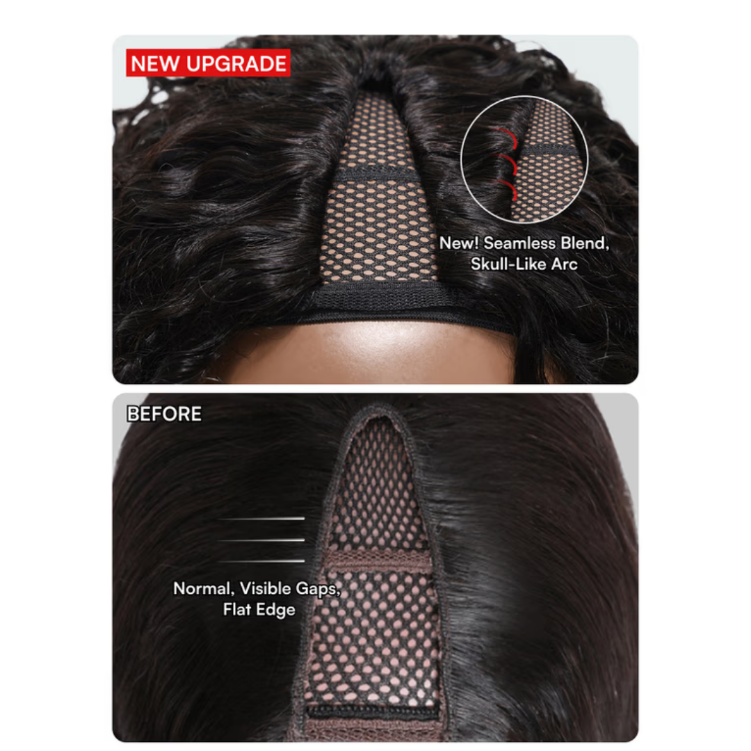 Bella Ombre Jerry Curly V Part Wig – Chestnut Brown Glueless Human Hair | ODI-ONE FASHION
