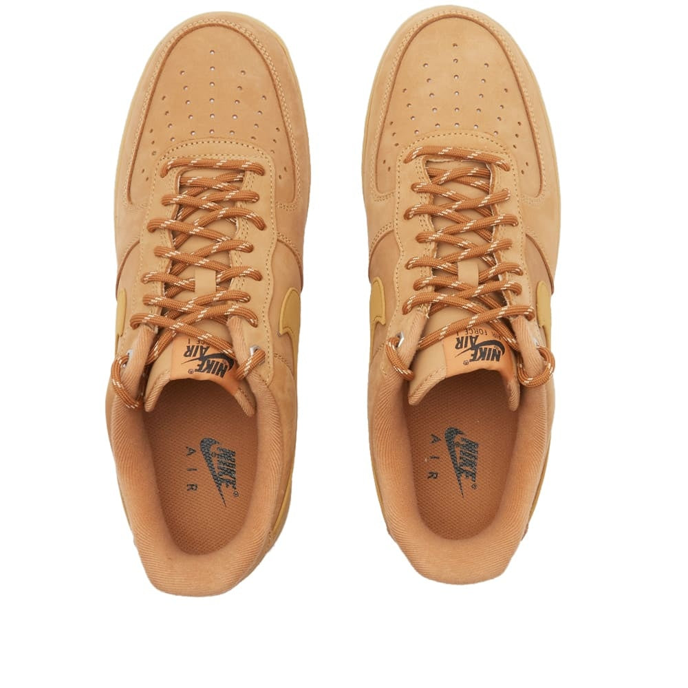 Nike Air Force 1 ’07 Flax Wheat Premium Nubuck Sneakers with Gum Sole
