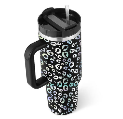 Valentine's Special: 40oz Insulated Stainless Steel Tumbler – Spill-Proof Travel Mug with Handle & Straw