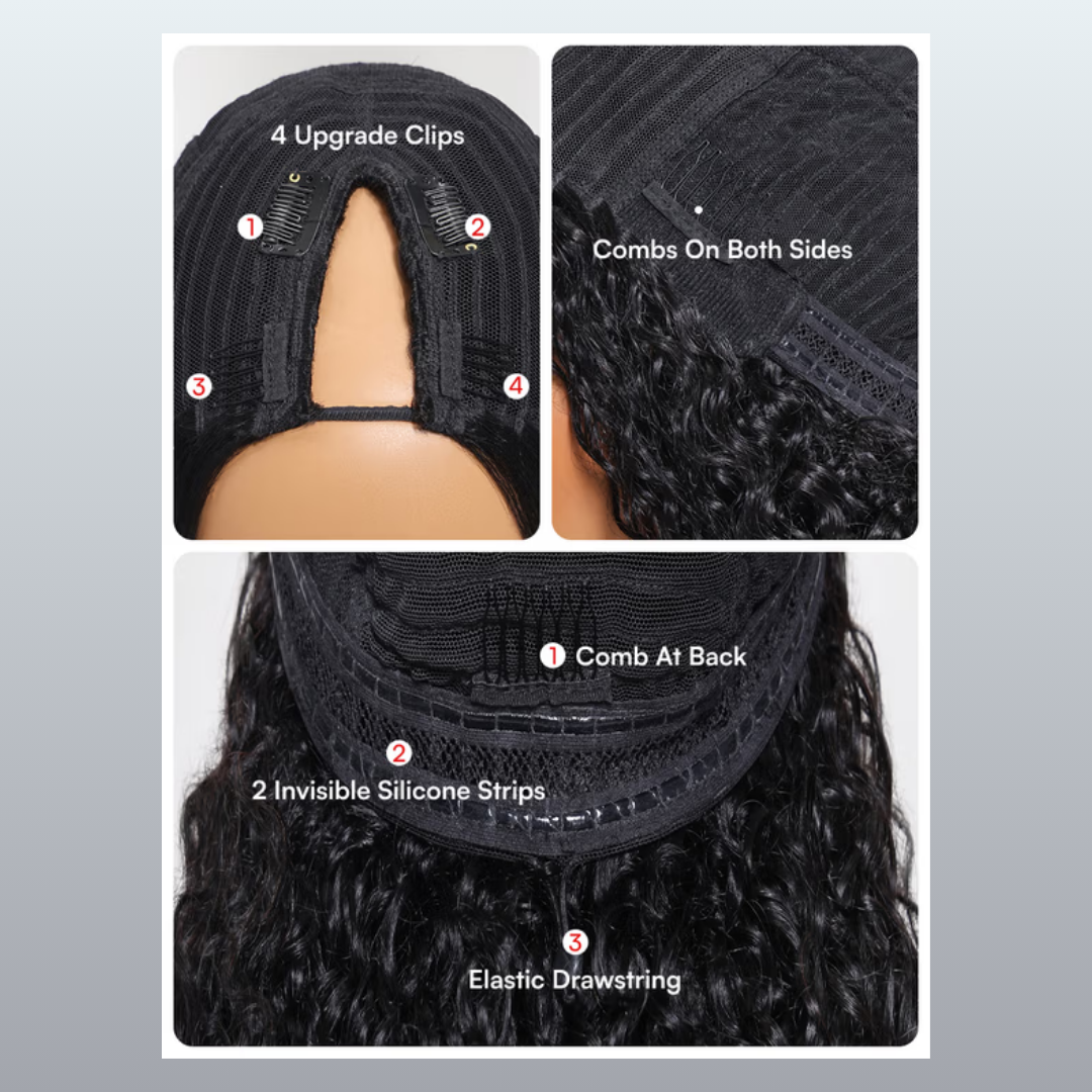 Bella Ombre Jerry Curly V Part Wig – Chestnut Brown Glueless Human Hair | ODI-ONE FASHION
