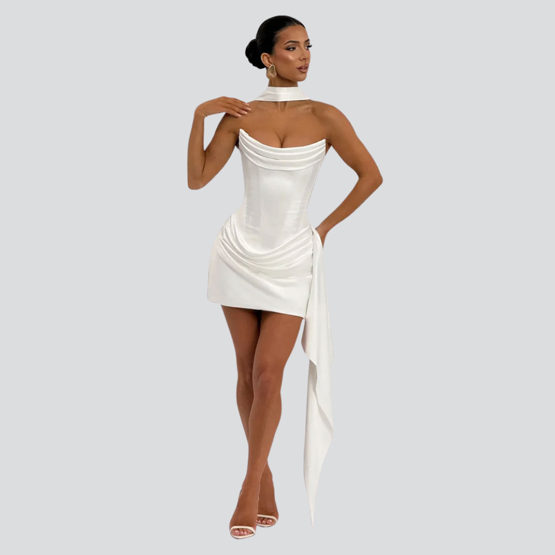 ivory elegant mini dress