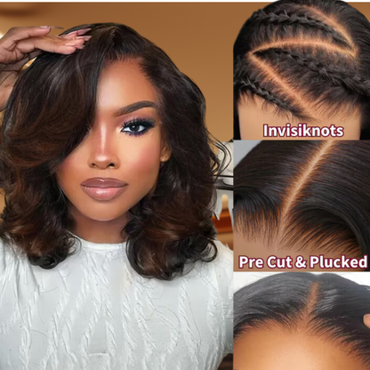 "13x4 Pre-Everything Lace Front Wig – Spiral Curls, Ombre Black to Chestnut Brown, Put On and Go Human Hair"