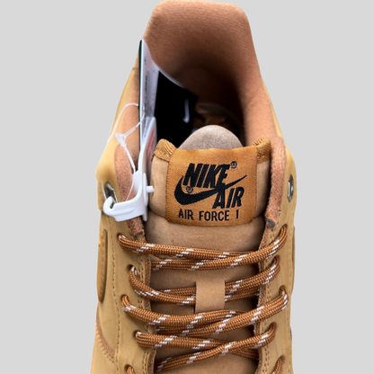 Nike Air Force 1 ’07 Flax Wheat Premium Nubuck Sneakers with Gum Sole
