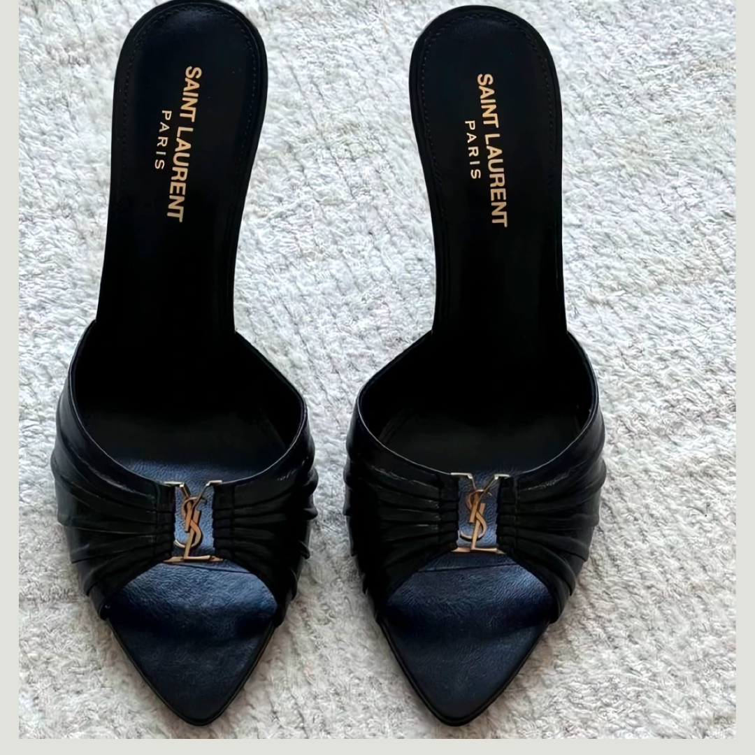 Saint Laurent Babylone Mule Sandals – Front View