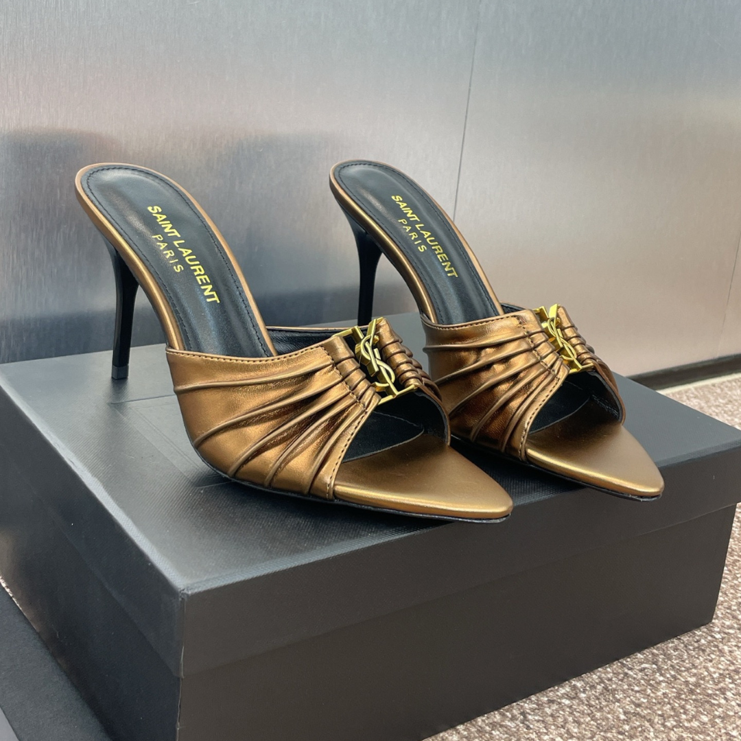 Saint Laurent Babylone Mule Sandals – Front View