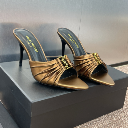 Saint Laurent Babylone Mule Sandals – Front View