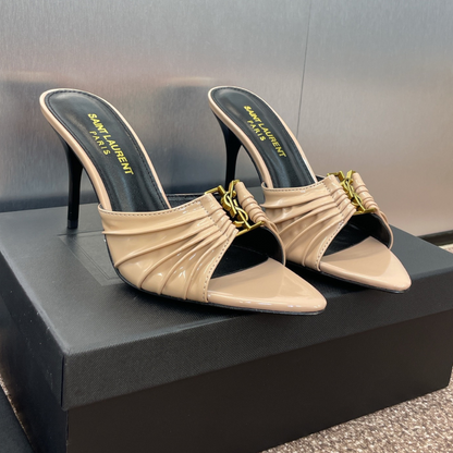 Saint Laurent Babylone Mule Sandals – Front View