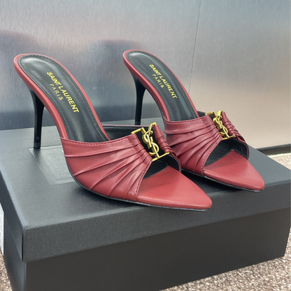 Saint Laurent Babylone Mule Sandals – Side Angle