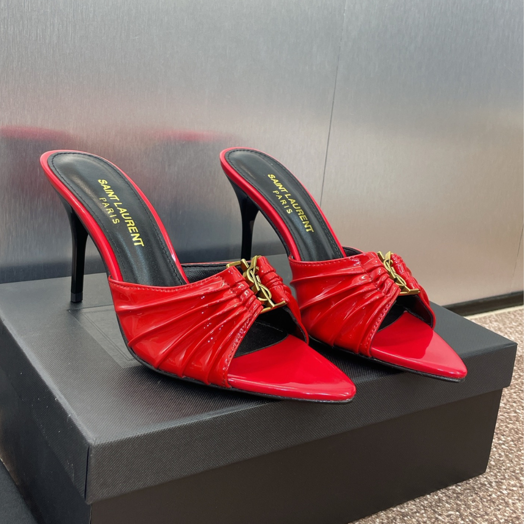 Saint Laurent Babylone Mule Sandals – Front View