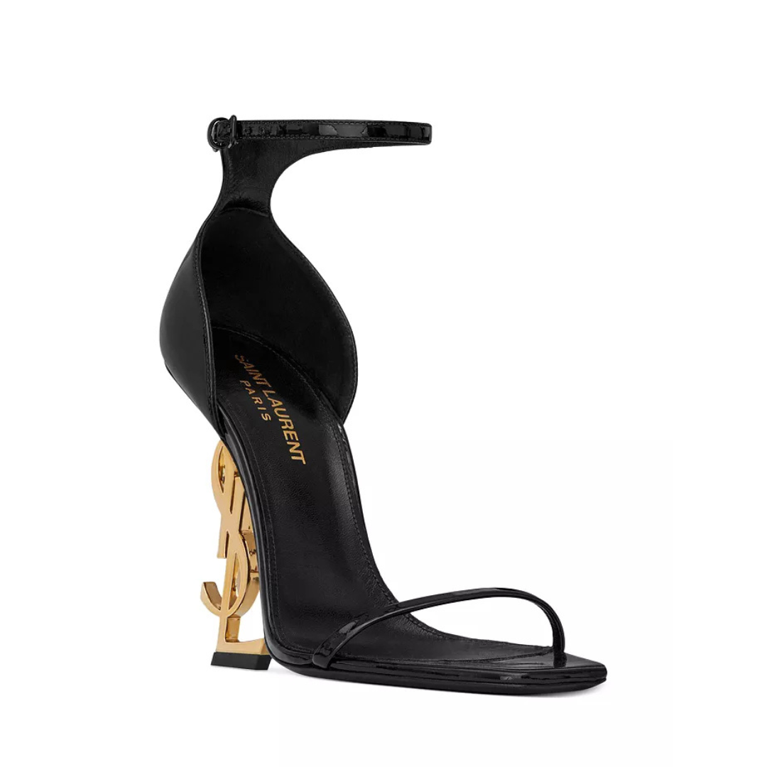Saint Laurent Opyum Sandals Women's Patent Leather Iconic YSL Heel – Luxury Designer Heels
