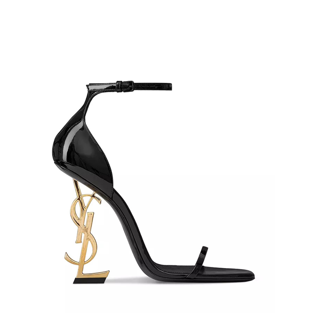 Saint Laurent Opyum Sandals Women's Patent Leather Iconic YSL Heel – Luxury Designer Heels
