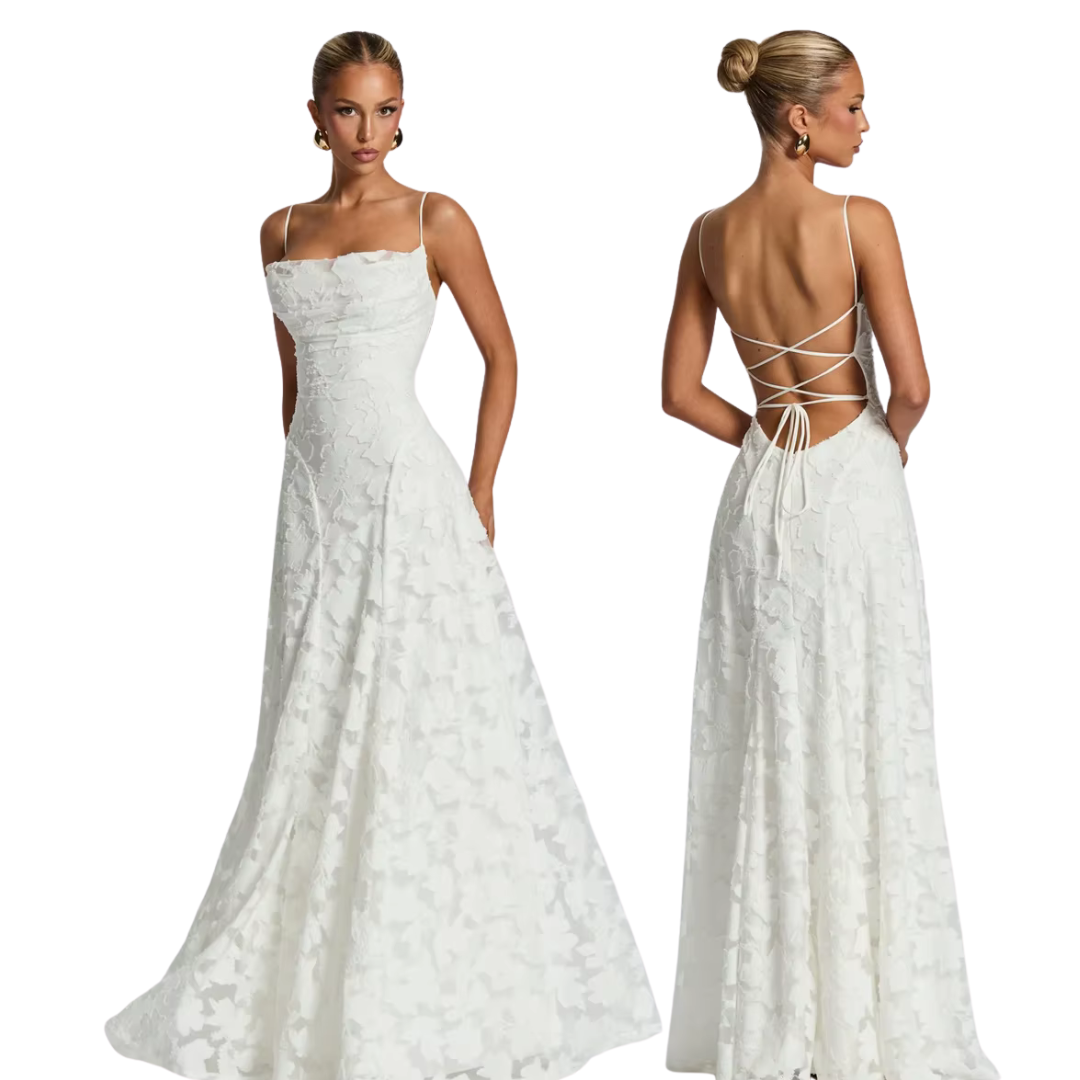 Aurelia Ivory Maxi Dress – Elegant Sleeveless Evening Gown for Women
