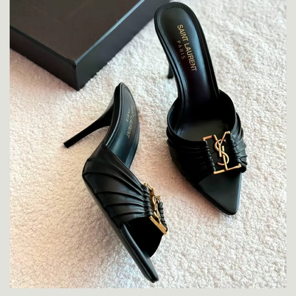 Saint Laurent Babylone Mule Sandals – Front View