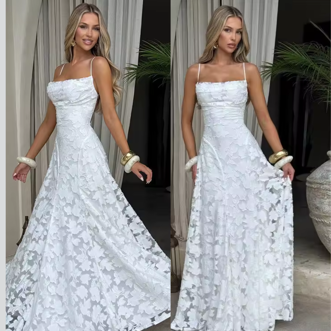 Aurelia Ivory Maxi Dress – Elegant Sleeveless Evening Gown for Women
