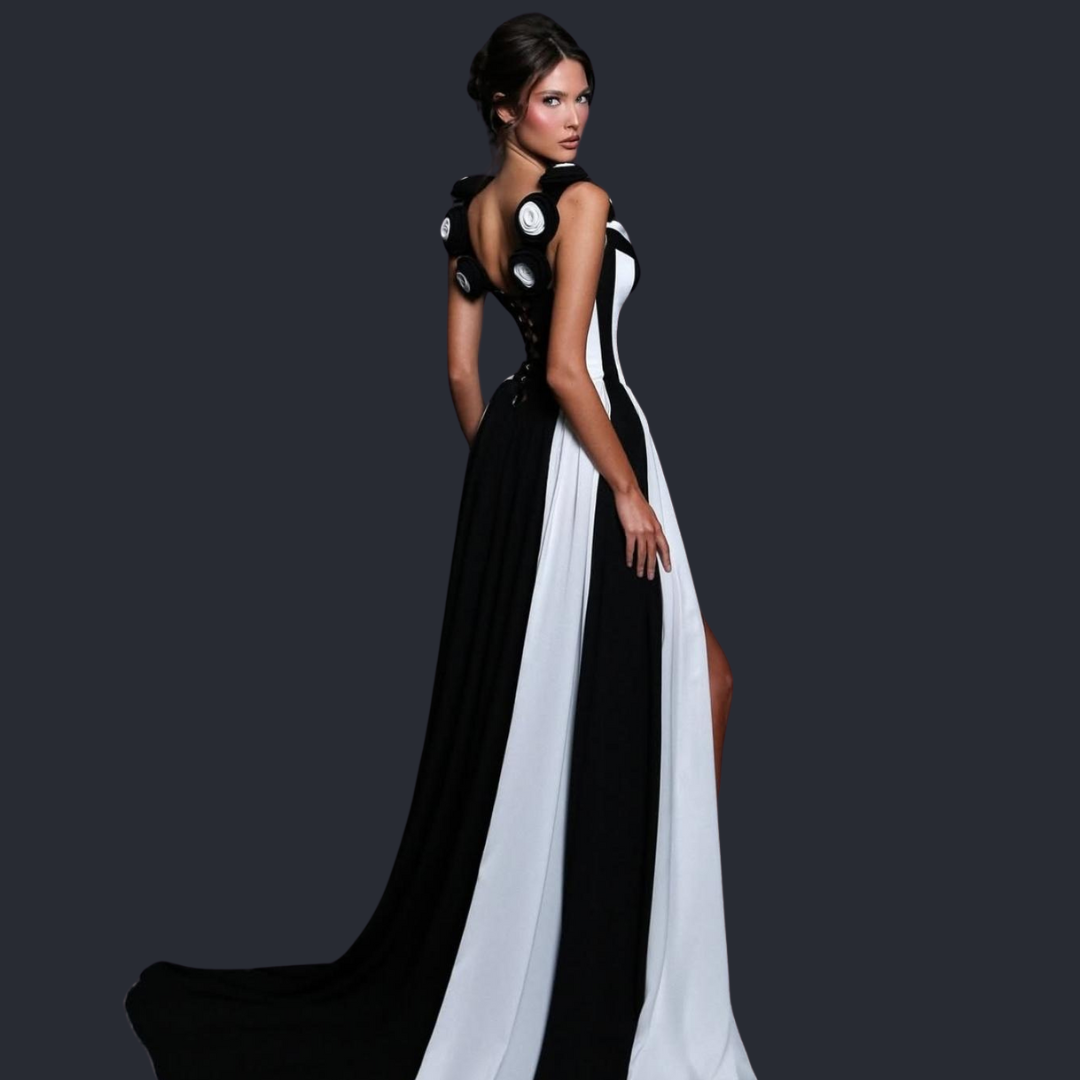 Maxi flowy summer dress back view  