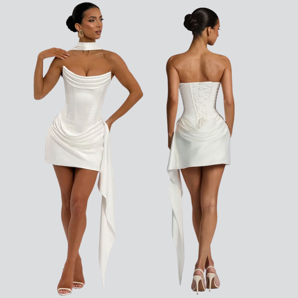 ivory elegant mini dress