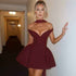 Unleash Your Elegance with the Zaria Wine Flame Mini Dress