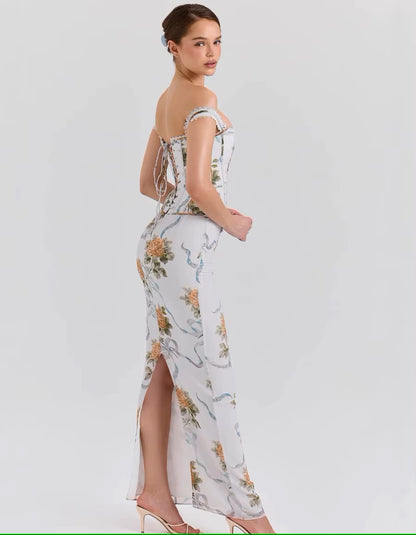 Back view of Amara Dress – backless and body-hugging style"