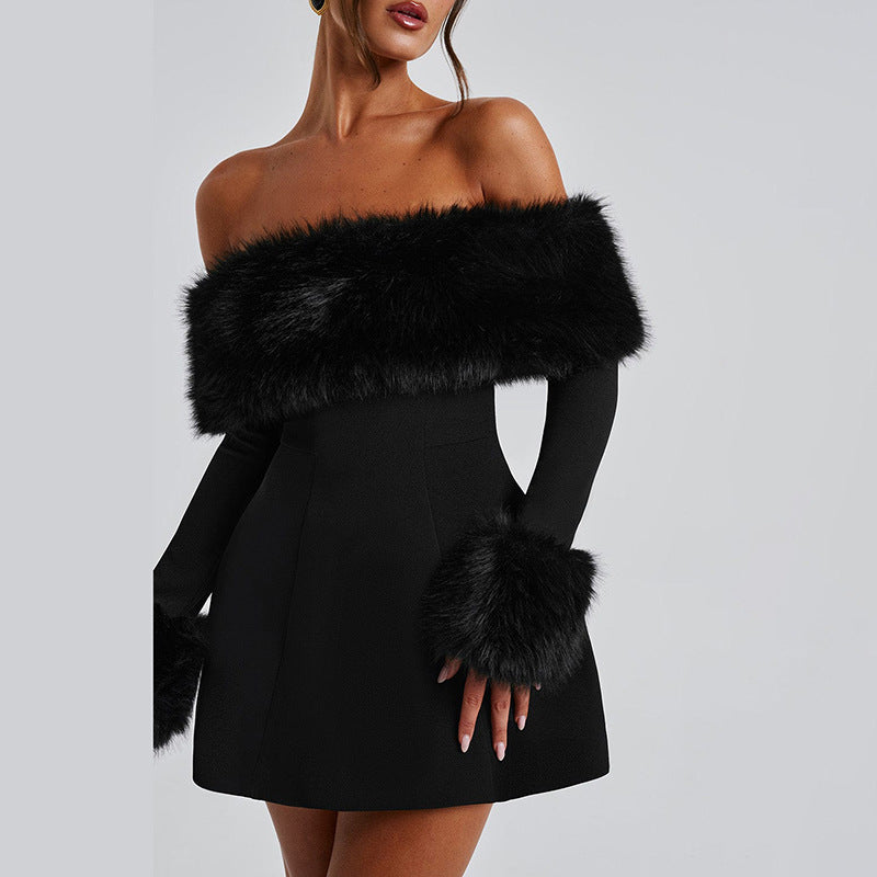 Aria Bow Mini Dress – Backless Long Sleeve A-Line Party Dress
