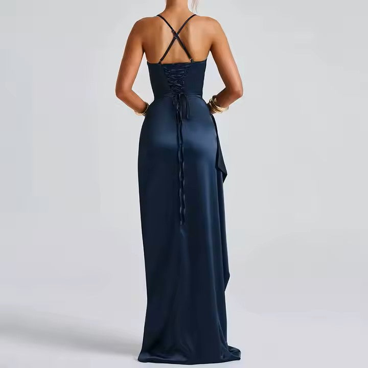 Satin Royal Blue Dress – Sexy, Chic & Elegant