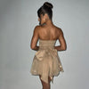 Back view: To show zipper or full dress  