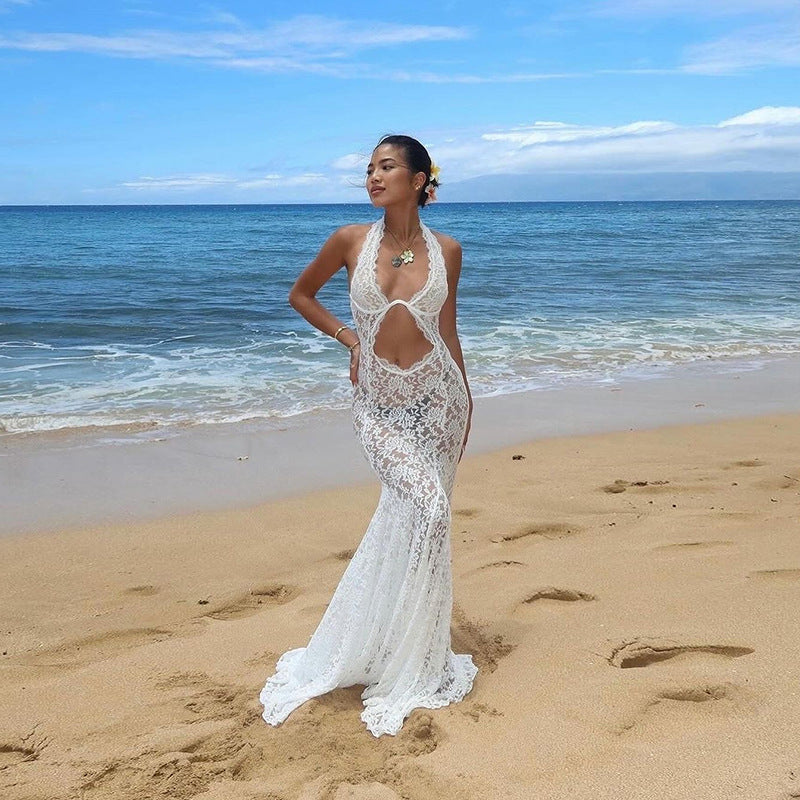 Isla White Lace Maxi Skirt Beachwear – Elegant Summer Style