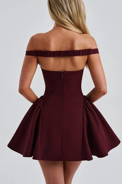 Back view of Zaria dress – sleeveless and off-shoulder"