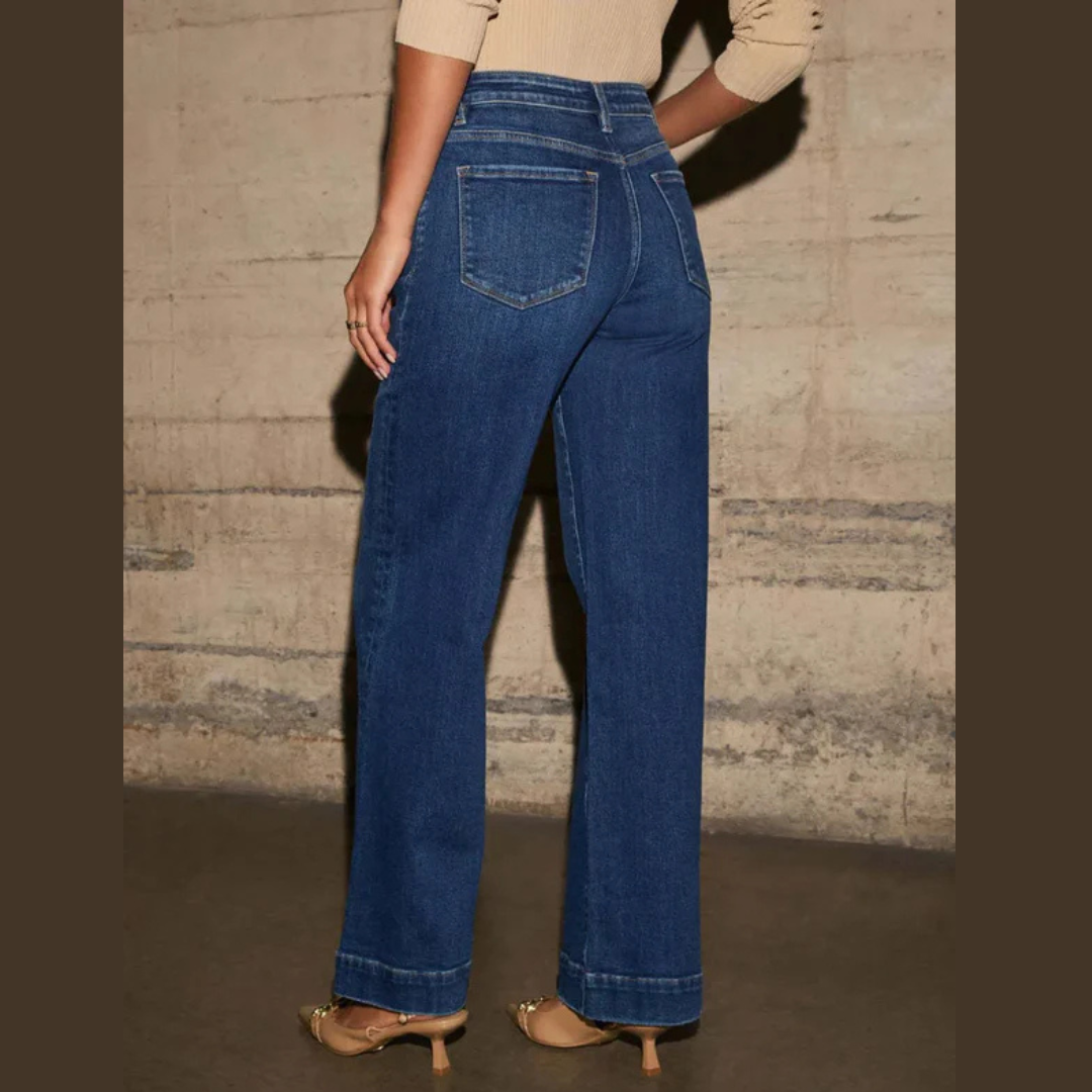 Back view of Skyline wide leg jeans